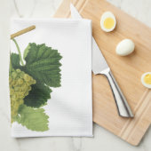 Weiße Weintrauben auf dem Weinberg, Vintages Leben Geschirrtuch (Viertel Falte)