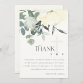 WEISSE, WEISSE AQUA FLORAL ERSTER HOLZGEMEINSCHAFT DANKESKARTE (Vorne/Hinten)