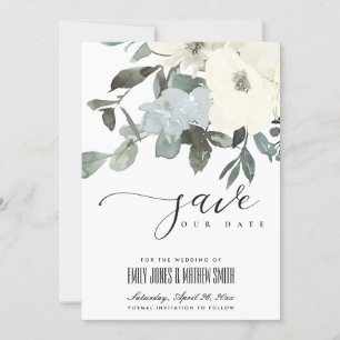 WEISSE, WEISSE AQUA FLUSSFLÄCHENWASSERFARBE BUNCH SAVE THE DATE