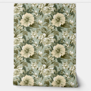 Weiße weiße Blume aus weißem Shabby Chic Tapete