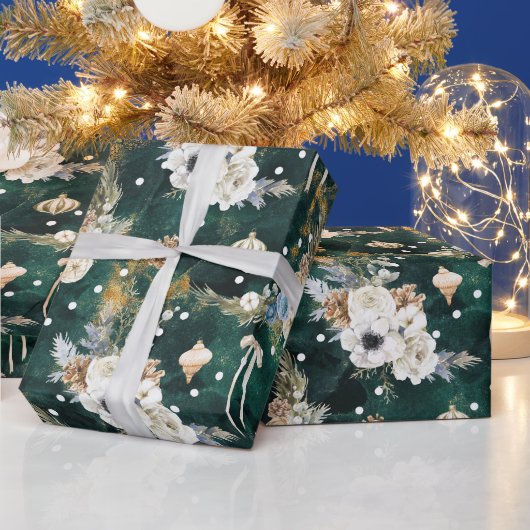 Weiße weiße Blume aus weißem Weihnachtspapier Geschenkpapier (Feiertage)