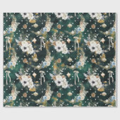 Weiße weiße Blume aus weißem Weihnachtspapier Geschenkpapier (Flach)