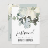 WEISSE, WEISSE BLUMENBLUMENBUNCHWÄSCHE VERSCHMUTZT ANKÜNDIGUNGSPOSTKARTE (Vorne/Hinten)