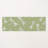 Weiße weiße Globen aus Girly-Oliven und Libellen Yogamatte (Vorderseite (Horizontal))