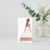 WEISSE, WEISSE, ROSTBREITE BREITE GOWN BRIDAL DRES VISITENKARTE (Stehend Vorderseite)