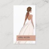 WEISSE, WEISSE, ROSTBREITE BREITE GOWN BRIDAL DRES VISITENKARTE (Vorderseite)