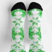 Weiße weiße Schneeflocken im Weihnachtsgrün Socken (Oben)