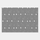 Weiße weiße und schwarze Waldtiere Geschenkpapier Set (Vorderseite 2)