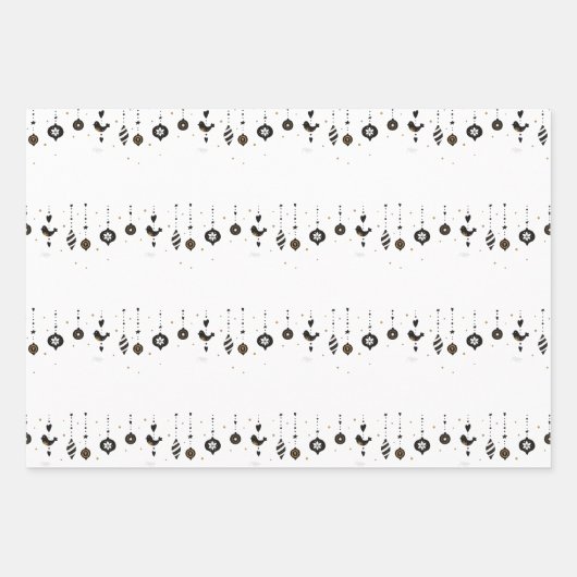 Weiße weiße und schwarze Waldtiere Geschenkpapier Set (Vorderseite)