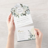 WEISSE, WEISSE WASSERFARBFLÜSSE ALL IN ONE EINLADUNG (Abreißen)