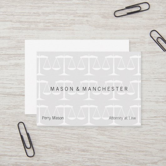 Weiße weiße "Wasserzeichen-Stil"-Skala der Gerecht Visitenkarte (Vorderseite/Rückseite Beispiel)