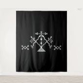 Weiße Welle von Damballah auf Schwarz Wandteppich (Vorderseite)