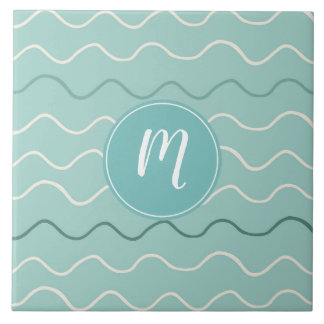 Weiße Wellenmuster Fliese