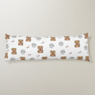 Weiße Welpe Hund & Paws Kissen