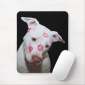 Weiße Welpen-HundeLiebe, versiegelt mit Mousepad (Mit Mouse)