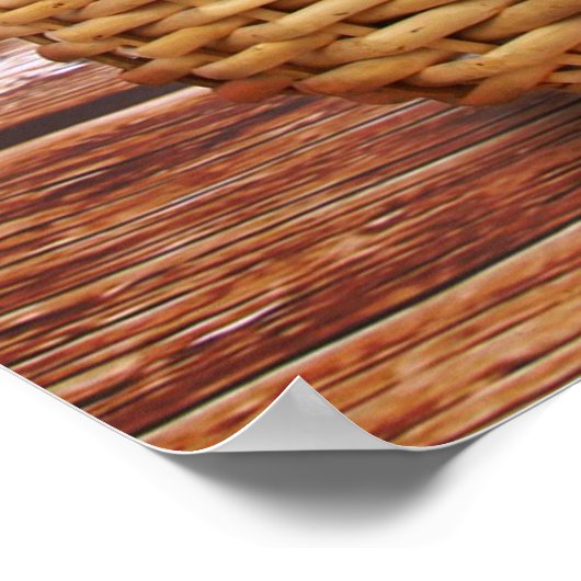 Weiße Welpen in einem Korb Poster (Ecke)