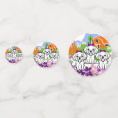 Weiße Welpen Konfetti (Vorderseiten)