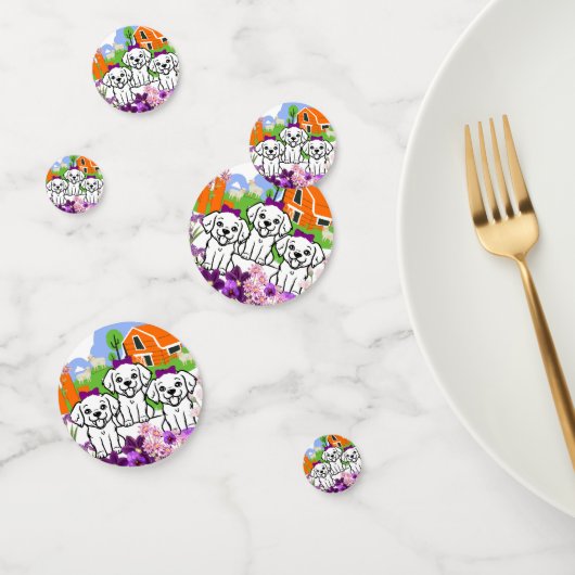 Weiße Welpen Konfetti (Gruppe)