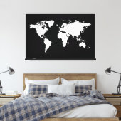 Weiße Weltkarte Leinwanddruck (Insitu (Schlafzimmer))