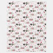 Weiße Westie mit Zubehör Whimsical Fleecedecke (Vorderseite)