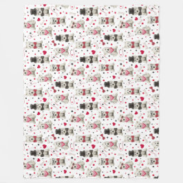 Weiße Westie mit Zubehör Whimsical Fleecedecke