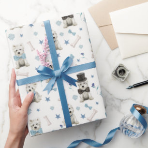 Weiße Westie mit Zubehör Whimsical Geschenkpapier