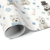 Weiße Westie mit Zubehör Whimsical Geschenkpapier (Rolleneckpunkt)