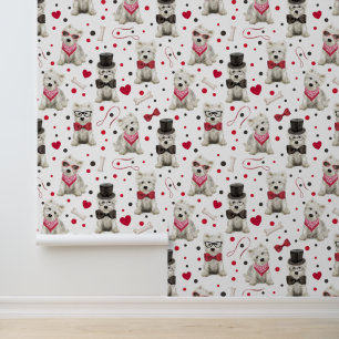 Weiße Westie mit Zubehör Whimsical Tapete