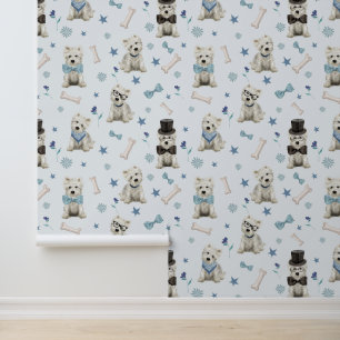 Weiße Westie mit Zubehör Whimsical Tapete