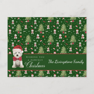 Weiße Westie-Weihnachts-Laune Postkarte