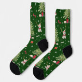 Weiße Westie-Weihnachts-Launen  Socken (Linkes Detail)