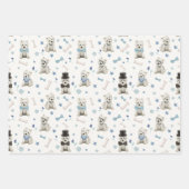 Weiße Westies mit Accessoires Geschenkpapier Set (Vorderseite 3)