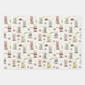 Weiße Westies mit Accessoires Geschenkpapier Set (Vorderseite)
