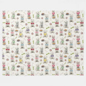 Weiße Westies mit Zubehör Whimsical Fleecedecke (Vorderseite (Horizontal))