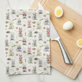 Weiße Westies mit Zubehör Whimsical Geschirrtuch (Viertel Falte)