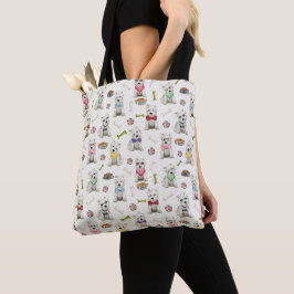 Weiße Westies mit Zubehör Whimsical Tasche