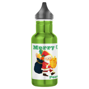 Weiße wiederverwendbare Weihnachtswünsche bedruckt Edelstahlflasche