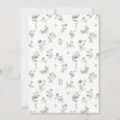 Weiße Wiese Wildblume Taufe Christening Einladung (Rückseite)