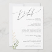 Weiße Wiesen und Gold in einer Hochzeit Einladung (Rückseite)