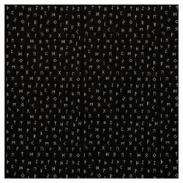 Weiße Wikingrunenmuster auf schwarzem Hintergrund Stoff