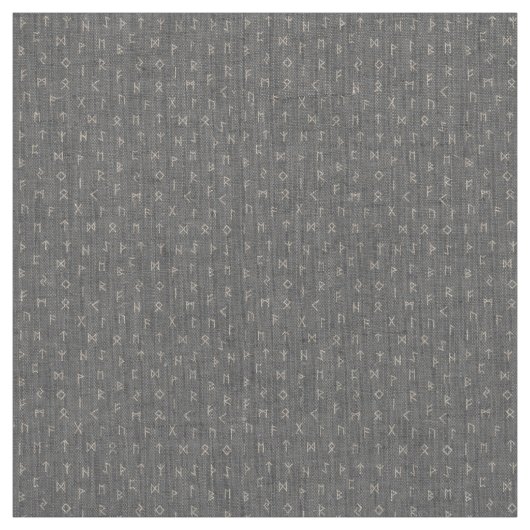 Weiße Wikingrunenmuster im grauen Hintergrund Stoff (Muster)