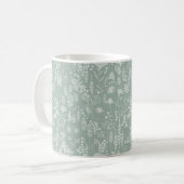 Weiße Wildblume auf Salbei Kaffeetasse (Vorderseite Links)