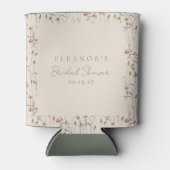 Weiße Wildblume Blumenbenutzerdefiniertes Brautpar Dosenkühler (Vorderseite)