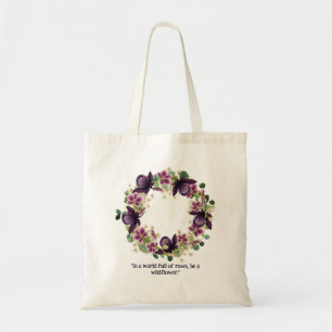 Weiße Wildblume Blumenkranz Tasche