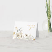 Weiße Wildblume Dankeschön-Karte Dankeskarte (Vorderseite)
