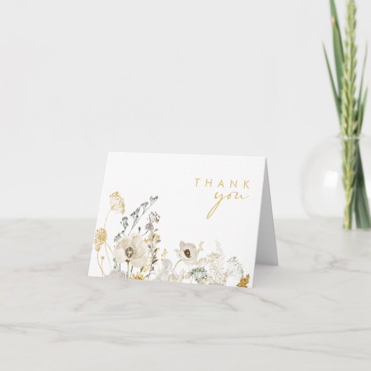 Weiße Wildblume Dankeschön-Karte Dankeskarte (Vorderseite)