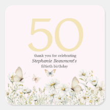 Weiße Wildblume, einfach 50. Geburtstag