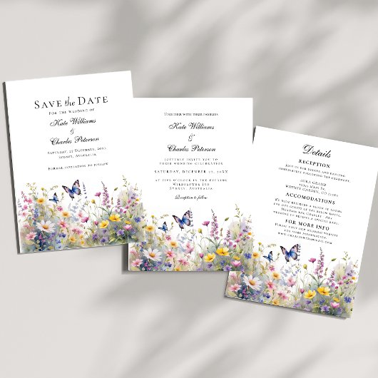 Weiße Wildblume Einladung