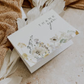 Weiße Wildblume | Elfenbein Dankeschön Karte