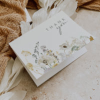 Weiße Wildblume | Elfenbein Dankeschön Karte